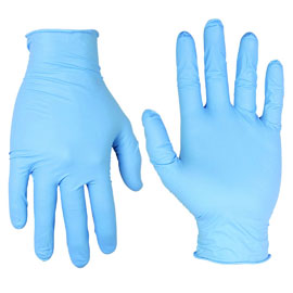 House Brand Powder-Free Nitrile Gloves, Non-Sterile, Large, Blue, 100/Bx