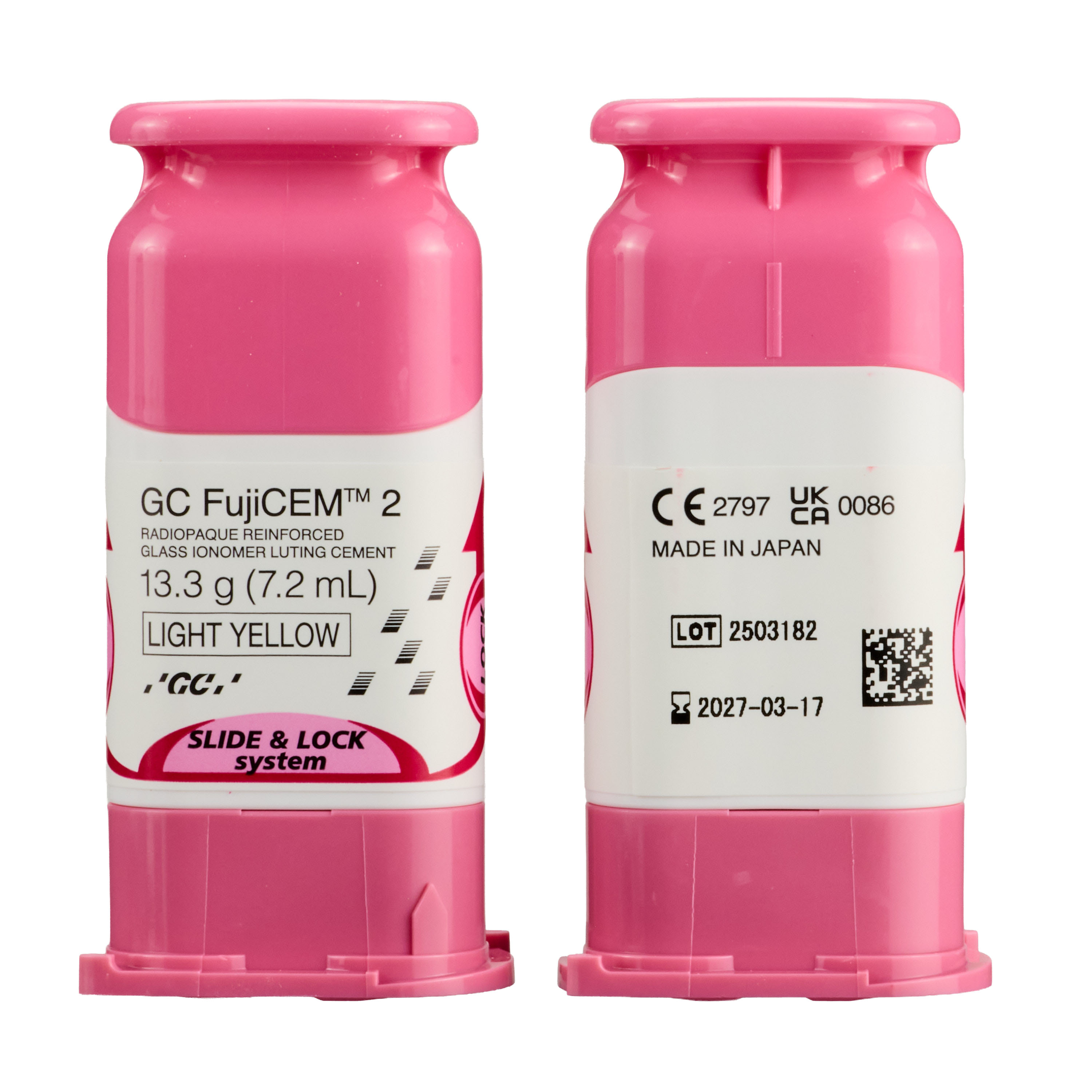 GC FujiCEM 2 Refill: 2 - 13.3 Gm. Cartridges and #22 Mixing Pad