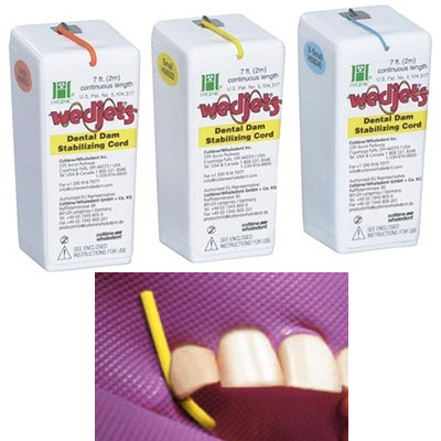 Wedjets Dental Dam Stabilizing Cord - Latex, Small, Yellow