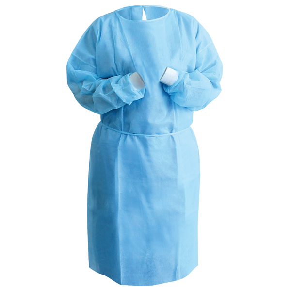 House Brand Blue Disposable Isolation Gowns, Regular/Large, 50/Case