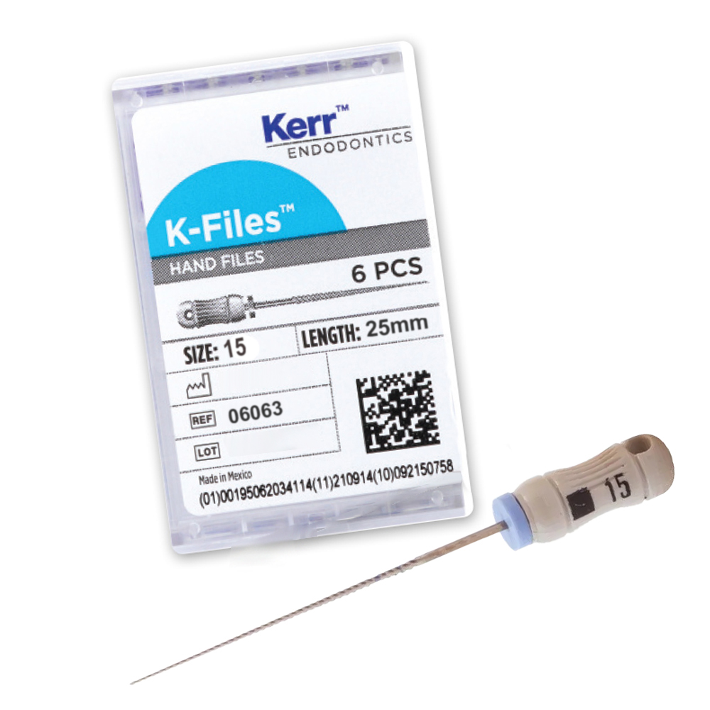Kerr Endodontics K-Files 25mm #15 6/Box