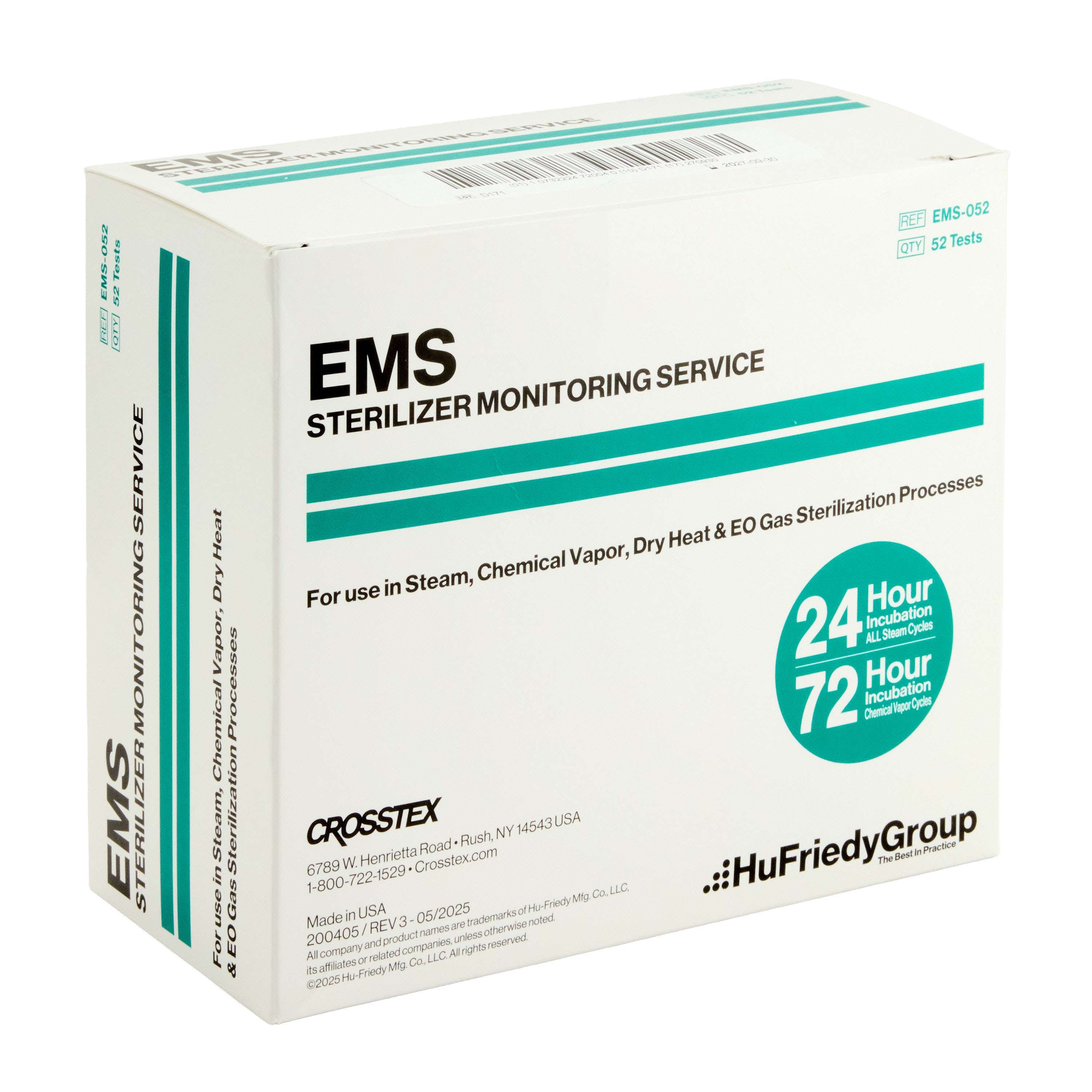 EMS Mail-In Sterilizer Monitoring Service, 52 Tests/Box